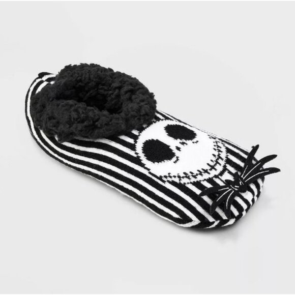 The Nightmare Before Christmas Womens Pull-On Slipper Socks Black/White 4-10 - Picture 1 of 9